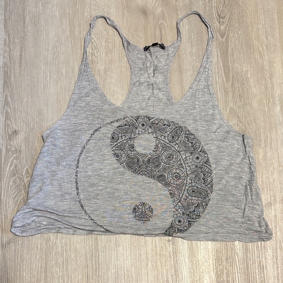 Truly Madly Deeply Gray Yin Yang Tank Top - Picture 1 of 1